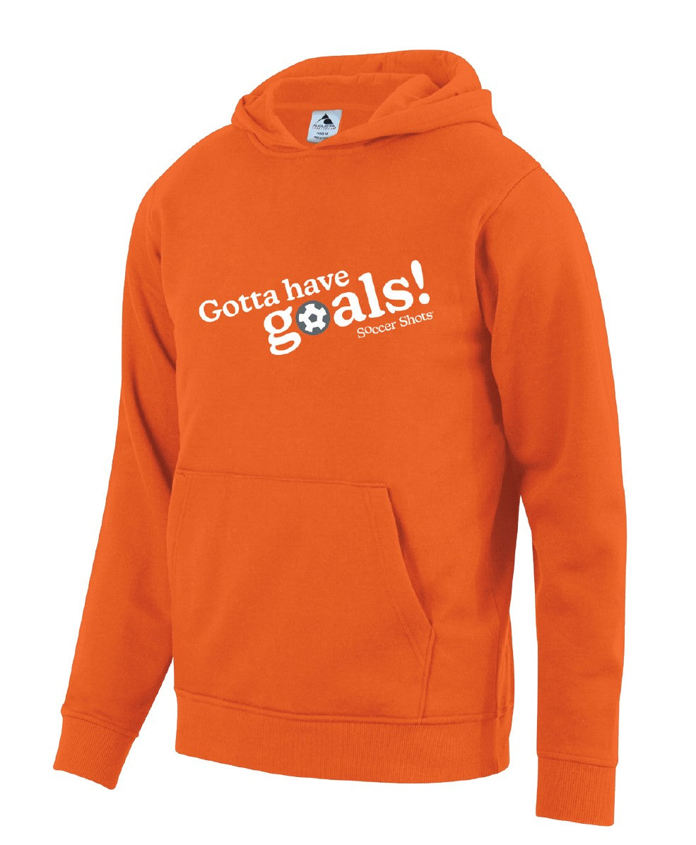 Soccer Shots Orange Youth Hoodie